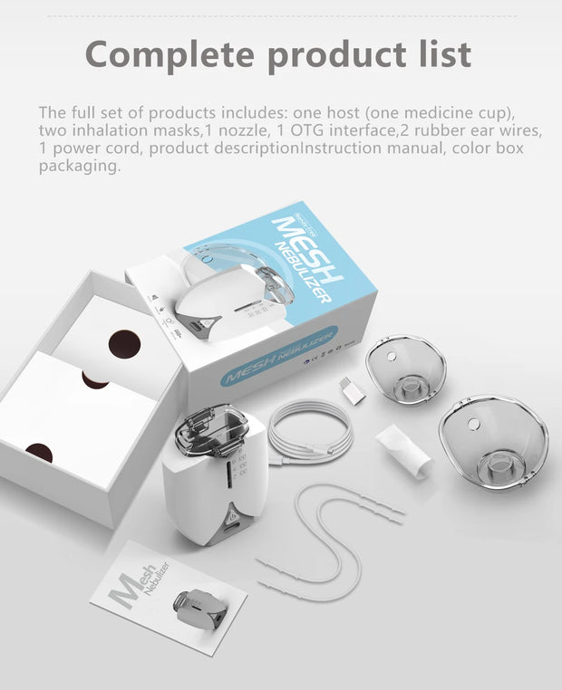 Mini Mesh Nebulizer Handheld portable Inhale Automizer silent Ultrasonic inalador nebulizador Children Adult Asthma Humidifier