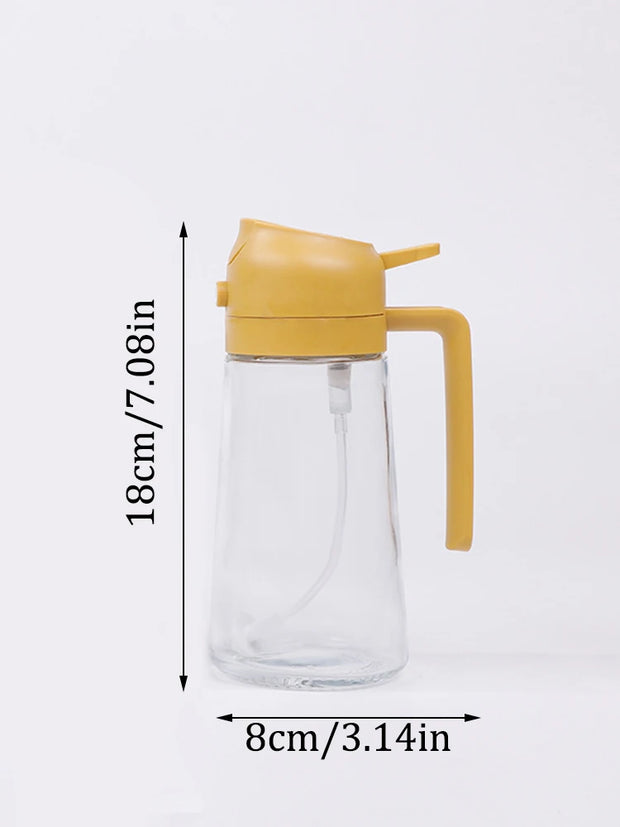 Olive Oil Dispenser Bottle 2-In-1 Cooking Oil Sprayer 470ml Glass Spray Bottle With Dumper Food Grade Oil Mist Machine Suitable