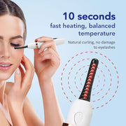Electric Heated Eyelash Curler Portable Natural Eyelash Curling Device Long Lasting Professional Beauty  Eyelash Styling