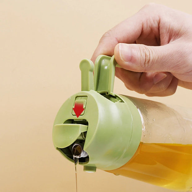 Olive Oil Dispenser Bottle 2-In-1 Cooking Oil Sprayer 470ml Glass Spray Bottle With Dumper Food Grade Oil Mist Machine Suitable